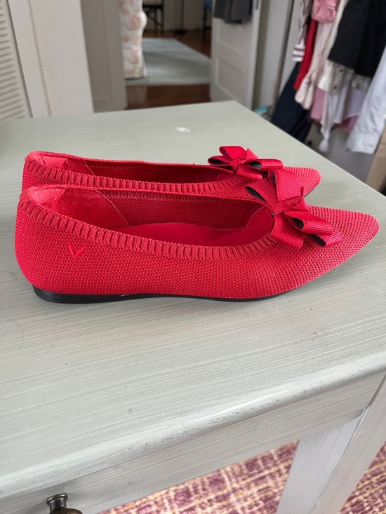 Vivaia Pointed Flats Red W/ Removable Bows Sz 36 - Picture 5 of 6